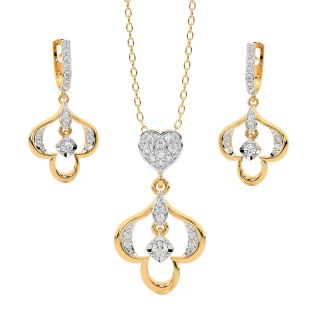 Themba Round Diamond Pendant Set